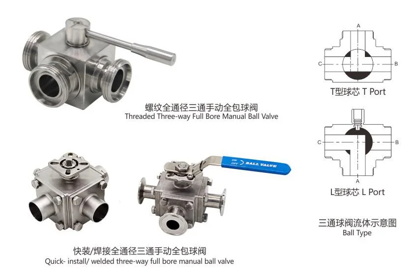 Ss Quick Install Three Way Ball Valve