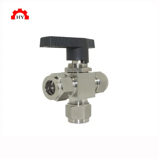 Válvula de bola de 3 vías de acero inoxidable de 1/2 