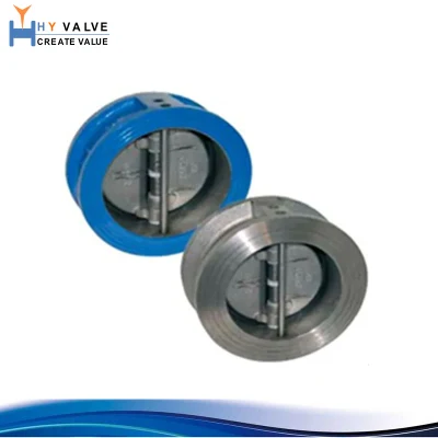 Válvula de retención tipo wafer de doble placa de acero inoxidable/hierro fundido/acero fundido